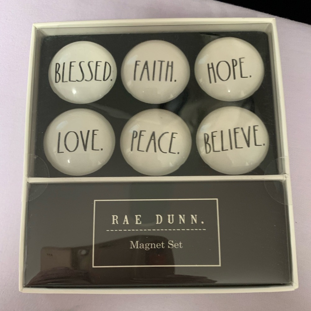 Rae Dunn Inspirational Magnet Set - White